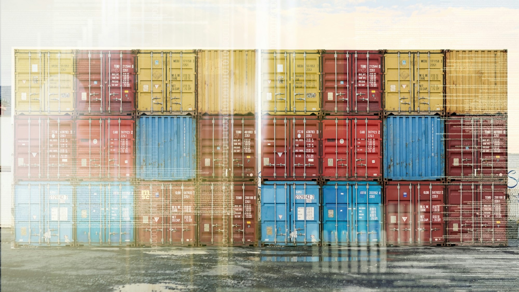 Overlay, container and logistics service, stock delivery and trade of commercial freight distributi